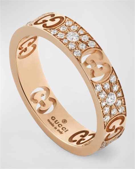 Gucci 18k Rose Gold Icon Stardust Diamond Ring 